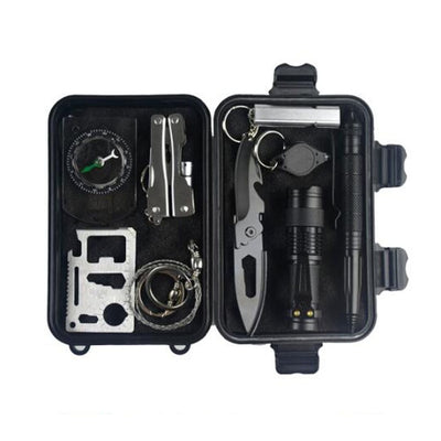 Emergency Survival Kit 80 in 1 Outdoor Survival Tool with Survival Bracelet Whistle Wood Cutter Water Bottle Clip Tactical Pen