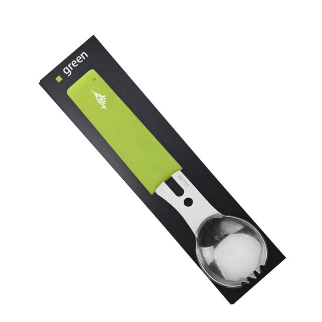 Multifunctional Camping Cookware Spoon Fork Bottle Opener Portable Tool Safety & Survival Durable Stainless Steel Survival kit