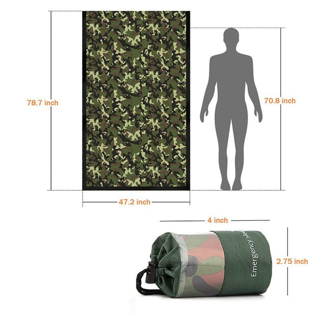 Leben im freien Bivy Notfall Schlafsack Thermische Warm Halten Wasserdichte Mylar Erste Hilfe Notfall Blanke Camping Überleben Getriebe